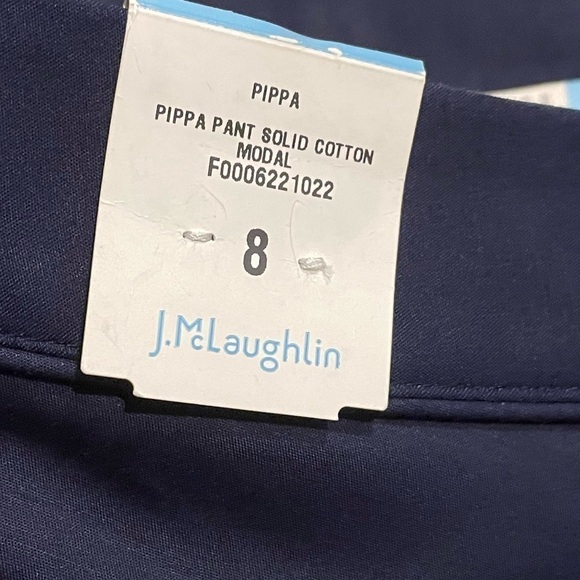 J. McLaughlin Pippa Pant NWT Navy Cotton Rayon Size 8 - Picture 3 of 7